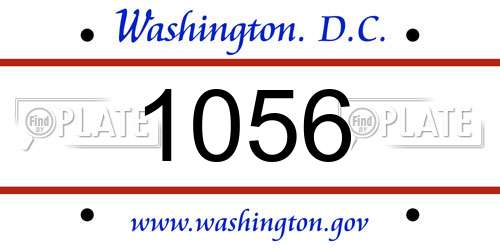 1056 District Of Columbia License Plate