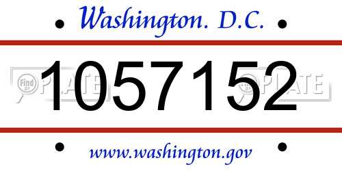 1057152 District Of Columbia License Plate