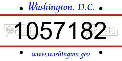 1057182 District Of Columbia License Plate