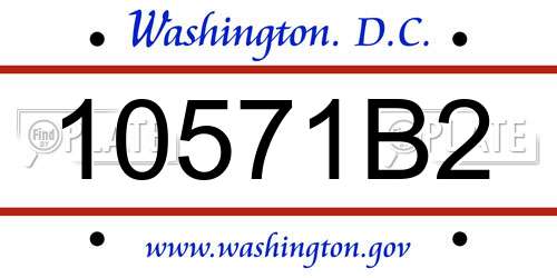 10571B2 District Of Columbia License Plate