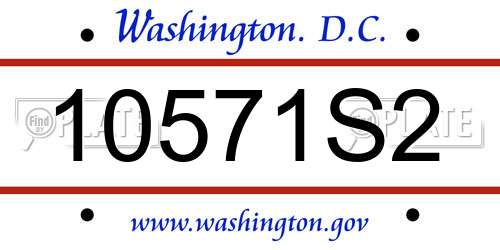 10571S2 District Of Columbia License Plate