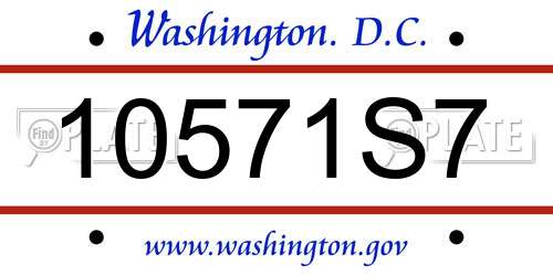 10571S7 District Of Columbia License Plate