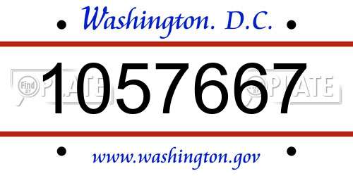 1057667 District Of Columbia License Plate
