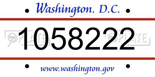 1058222 District Of Columbia License Plate