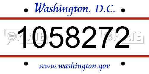 1058272 District Of Columbia License Plate