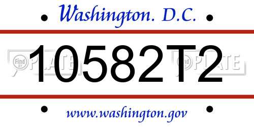 10582T2 District Of Columbia License Plate