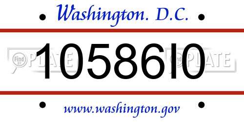 10586I0 District Of Columbia License Plate