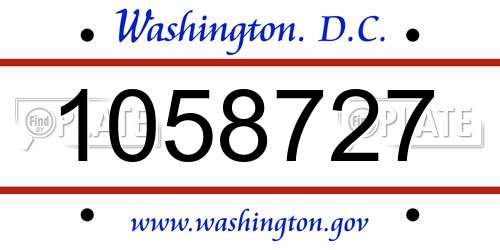1058727 District Of Columbia License Plate