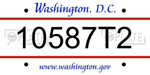 10587T2 District Of Columbia License Plate
