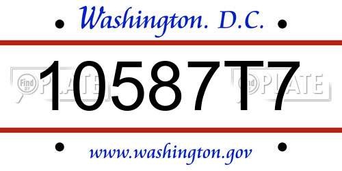 10587T7 District Of Columbia License Plate
