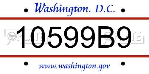 10599B9 District Of Columbia License Plate