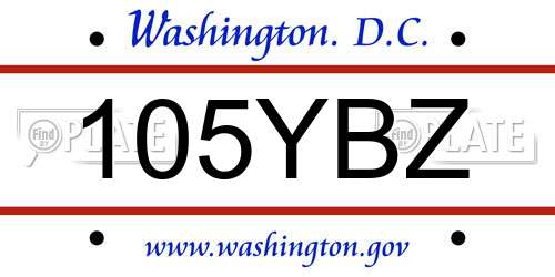 105YBZ District Of Columbia License Plate