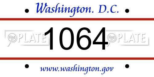 1064 District Of Columbia License Plate