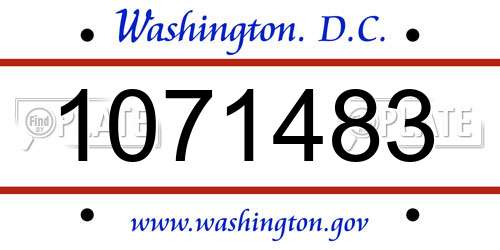 1071483 District Of Columbia License Plate