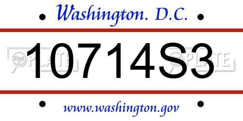 10714S3 District Of Columbia License Plate