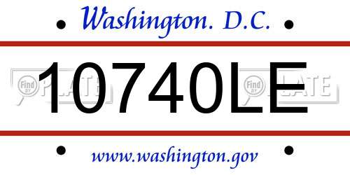 10740LE District Of Columbia License Plate