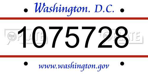 1075728 District Of Columbia License Plate