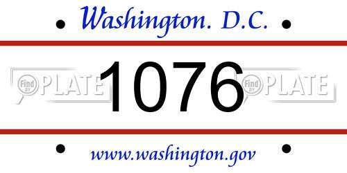 1076 District Of Columbia License Plate