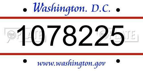 1078225 District Of Columbia License Plate