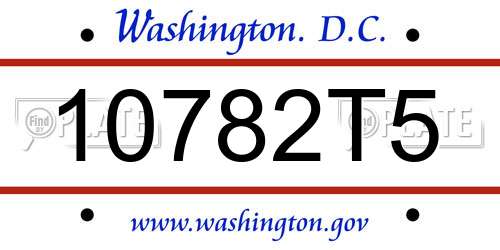 10782T5 District Of Columbia License Plate