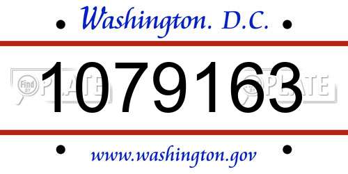 1079163 District Of Columbia License Plate