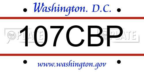 107CBP District Of Columbia License Plate