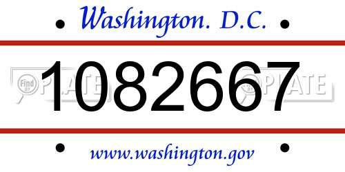 1082667 District Of Columbia License Plate