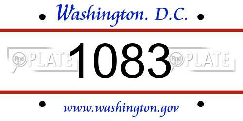 1083 District Of Columbia License Plate