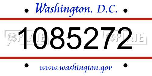 1085272 District Of Columbia License Plate