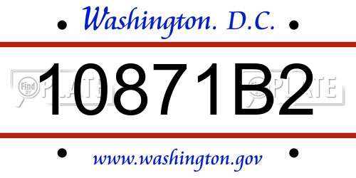 10871B2 District Of Columbia License Plate