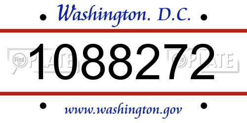 1088272 District Of Columbia License Plate