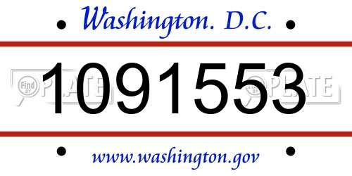 1091553 District Of Columbia License Plate