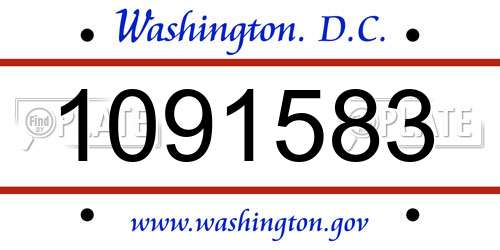 1091583 District Of Columbia License Plate