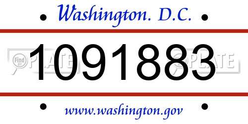 1091883 District Of Columbia License Plate