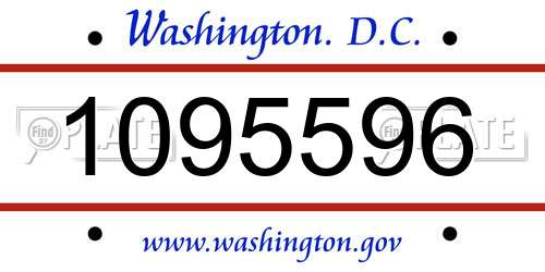 1095596 District Of Columbia License Plate
