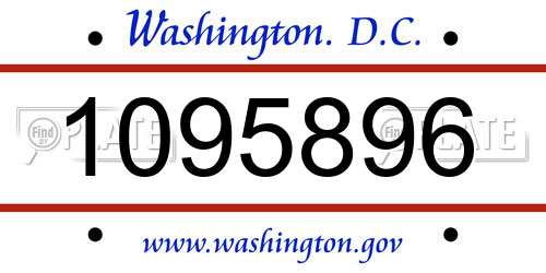 1095896 District Of Columbia License Plate
