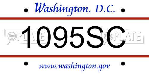 1095SC District Of Columbia License Plate