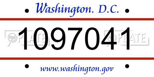 1097041 District Of Columbia License Plate