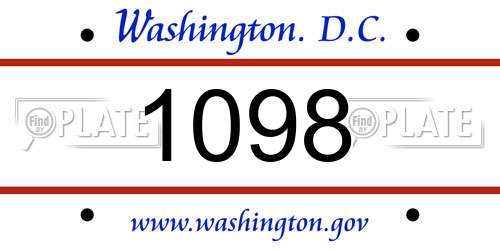 1098 District Of Columbia License Plate