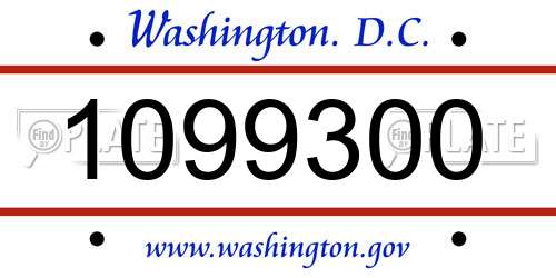 1099300 District Of Columbia License Plate