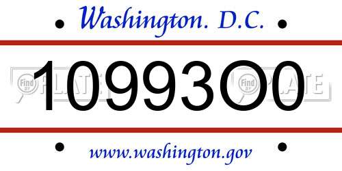 10993O0 District Of Columbia License Plate