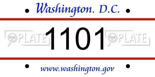 1101 District Of Columbia License Plate
