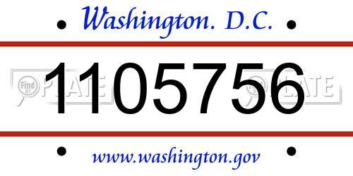 1105756 District Of Columbia License Plate