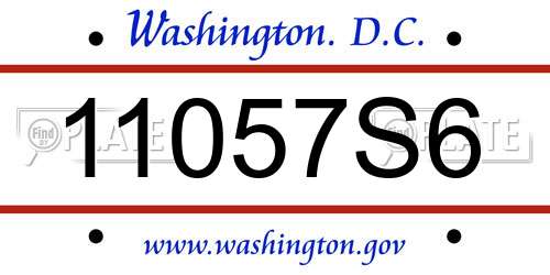 11057S6 District Of Columbia License Plate