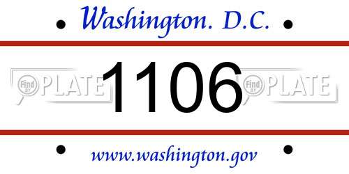 1106 District Of Columbia License Plate