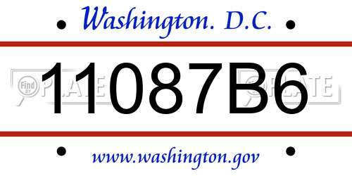 11087B6 District Of Columbia License Plate