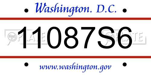 11087S6 District Of Columbia License Plate