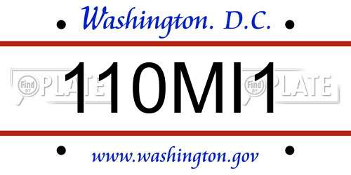 110MI1 District Of Columbia License Plate
