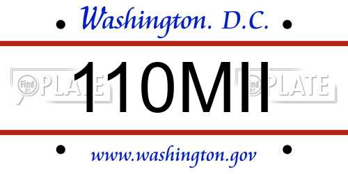110MII District Of Columbia License Plate