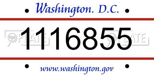 1116855 District Of Columbia License Plate